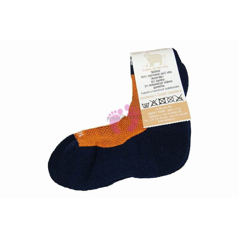 Dětské 80% merino ponožky Surtex, oranžové