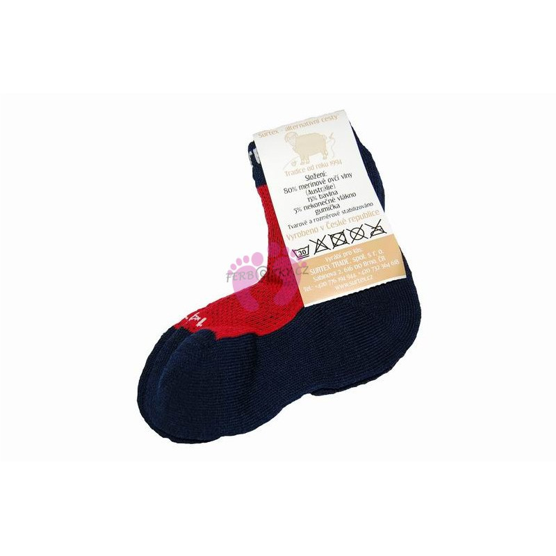 Dětské 80% merino ponožky Surtex, červené