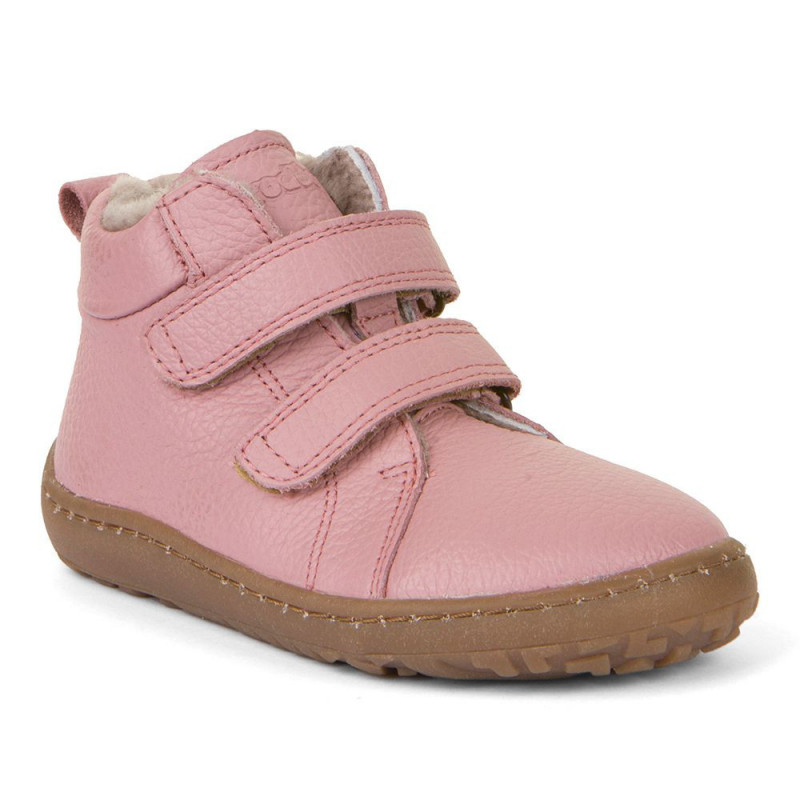 Dětské zimní barefoot boty Froddo Winter Furry Pink, s jemnou kožešinou.