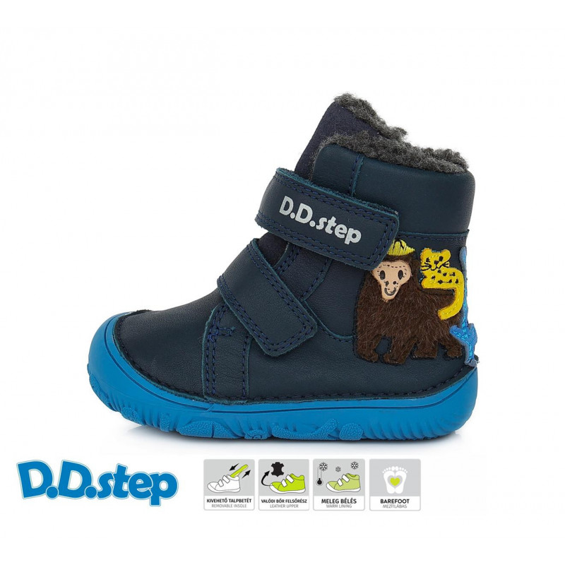 Zimní boty D.D.step barefoot Royal Blue 073-457
