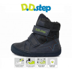 Dětské zimní boty D.D.step barefoot W073-688, Royal Blue