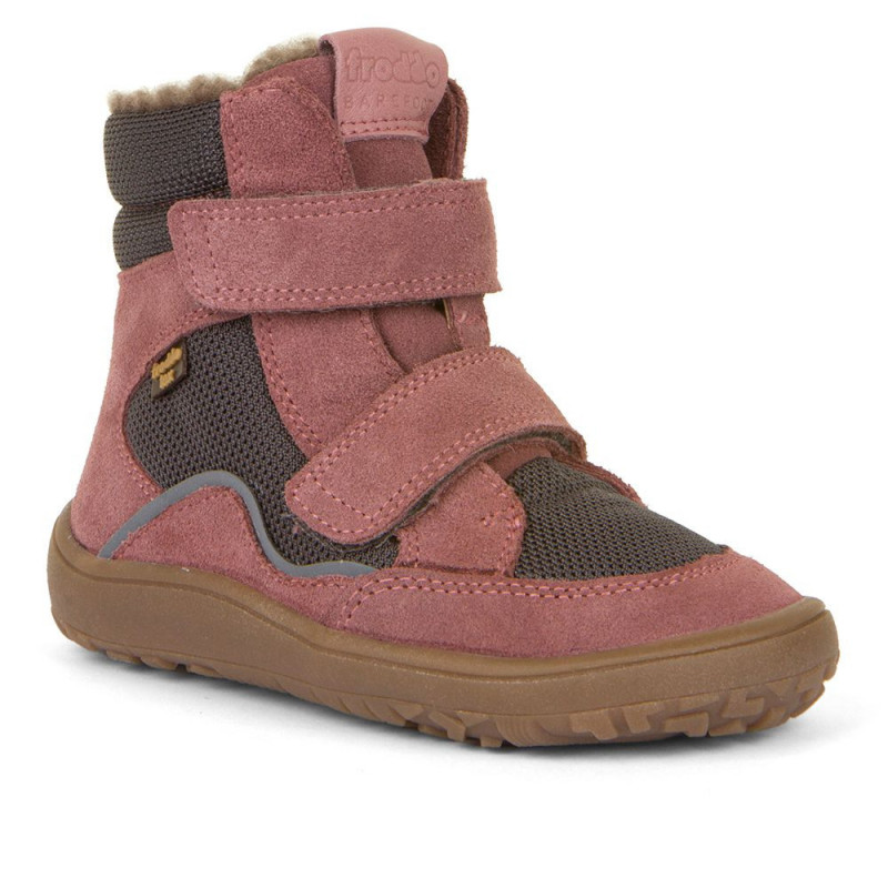 Dívčí zimní barefoot boty Froddo Winter TEX Grey/Pink