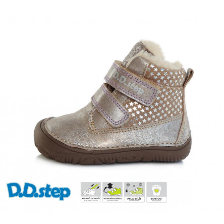 Dívčí zimní D.D.step boty W073-29C ZIMNÍ BRONZ Bronze, barefoot