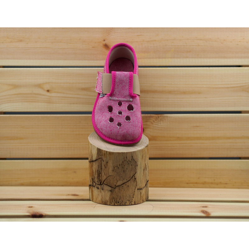 Dětské papučky Pegres barefoot růžové