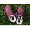 Dívčí zimní barefoot boty Basil Strap II Tex Dark Rose