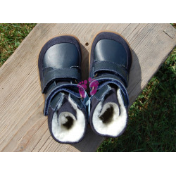 Chlapecké zimní barefoot boty Bundgaard Basil Strap II Tex Navy
