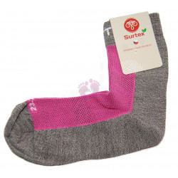 Surtex 75% merino ponožky pro dospělé, růžové